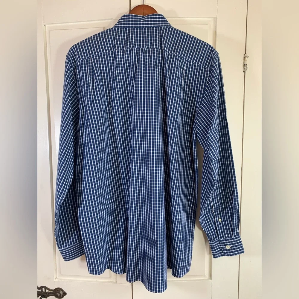 LL Bean Shirt Mens Medium Blue‎ Long Sleeve Button Down Coastal Prep Office Work